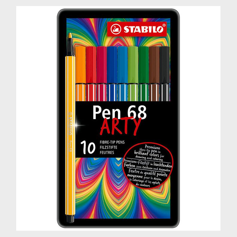 Stabilo Tuscher - Pen 68 Arty - 10 stk. - Multifarvet