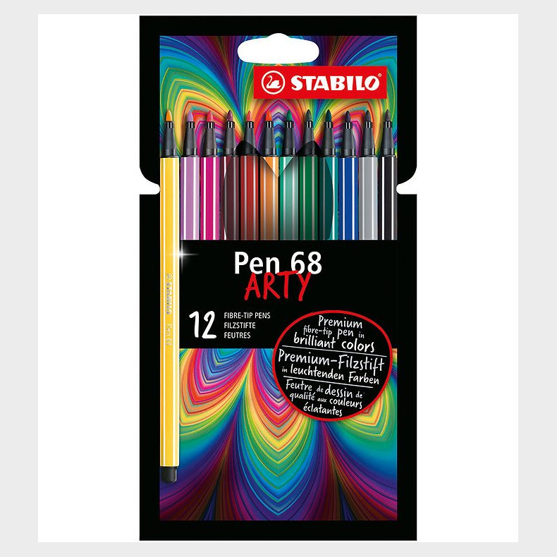 Stabilo Tuscher - Pen 68 Arty - 12 stk. - Multifarvet