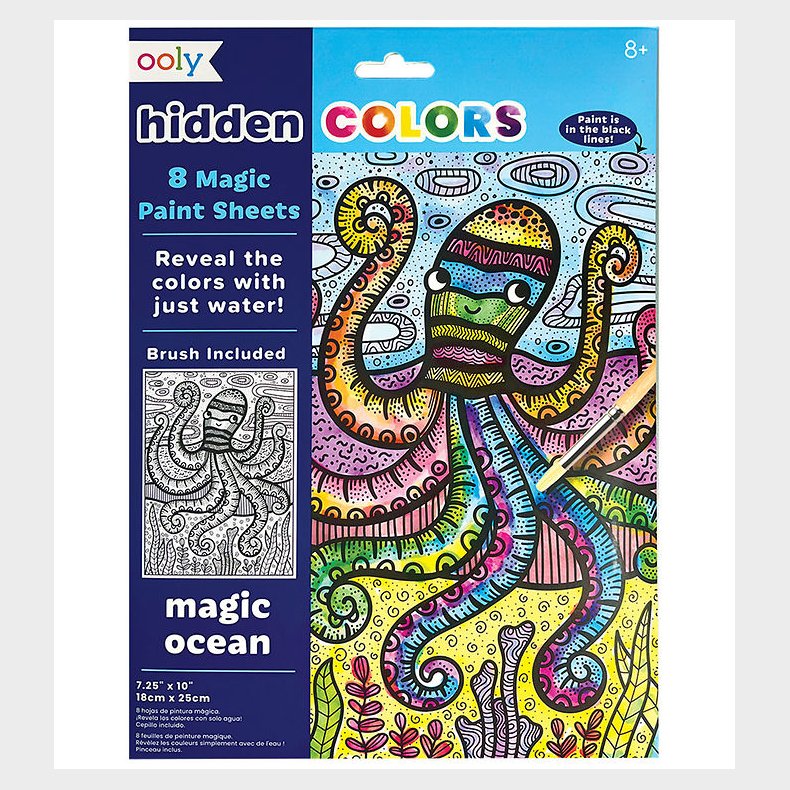 Ooly Magiske Maleark - Hidden Colors - 8 Stk. - Magic Ocean