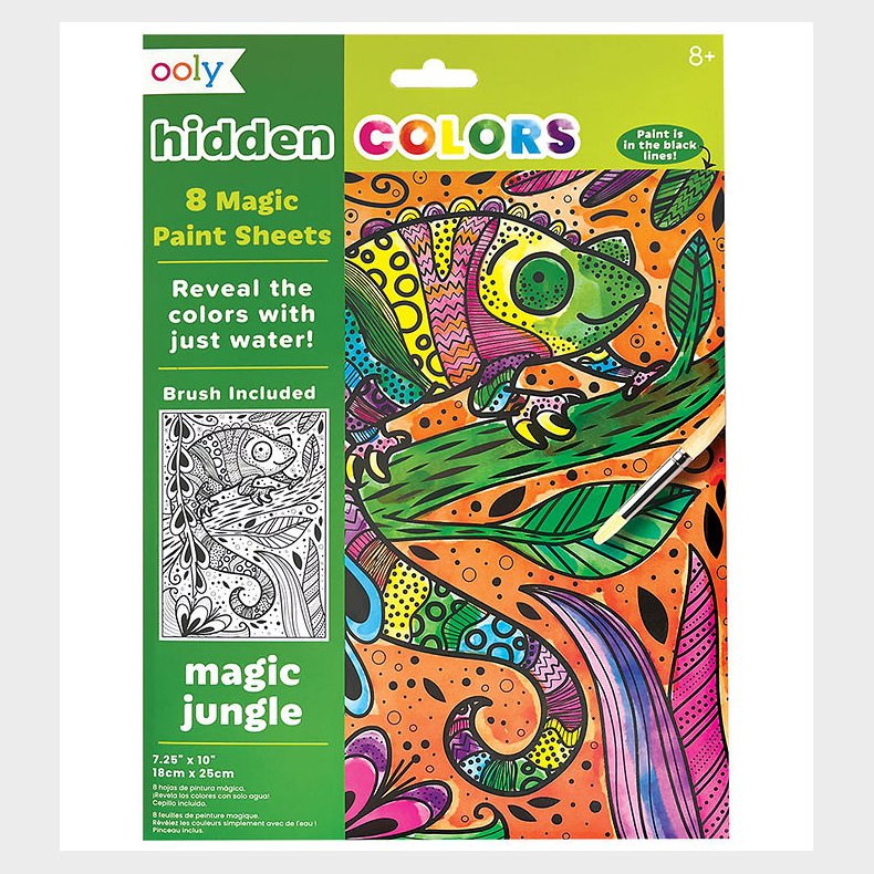 Ooly Magiske Maleark - Hidden Colors - 8 Stk. - Magic Jungle