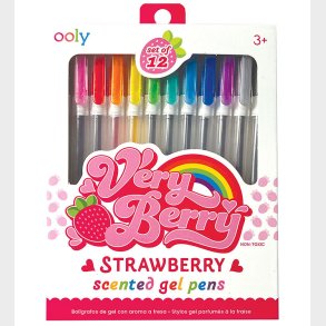 Ooly Kuglepenne m. Jordbrduft - 12 stk - Very Berry