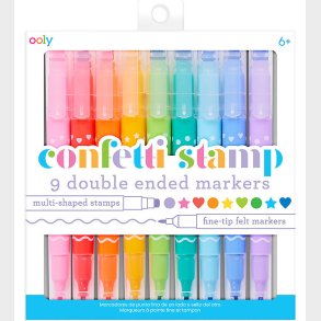 Ooly Dobbeltsidede Tuscher - 9 stk - Confetti Stamp