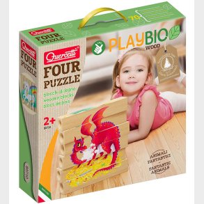 Quercetti Puslespil - Playbio Tr - Fabeldyr - 4x6 Brikker - 807