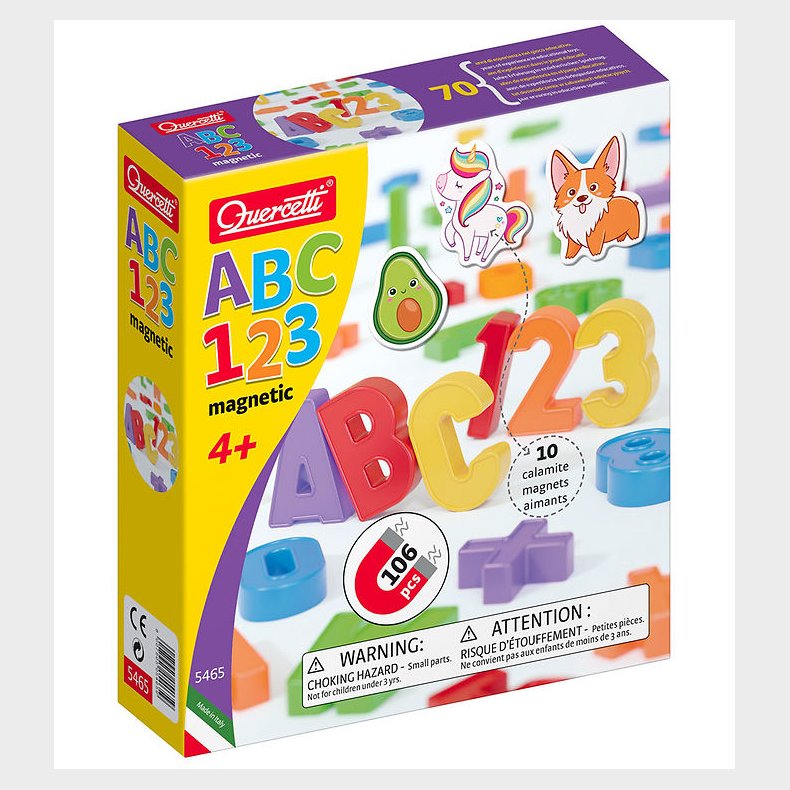 Quercetti Magneter - ABC/123 - 106 Dele - 5465