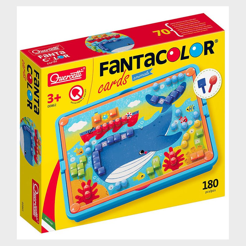 Quercetti Stiftmosaik - FantaColor Cards - Dyr - 180 Dele - 0086