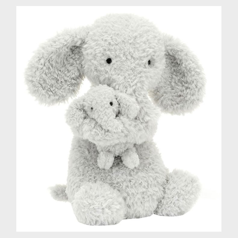 Jellycat Bamse - 26x14 cm - Grey Huddles Elephant