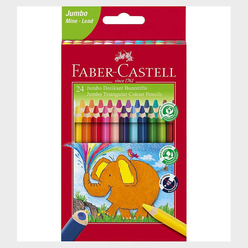 Faber-Castell Farveblyanter - Trekantet - Jumbo - 5,4 mm - 24 st