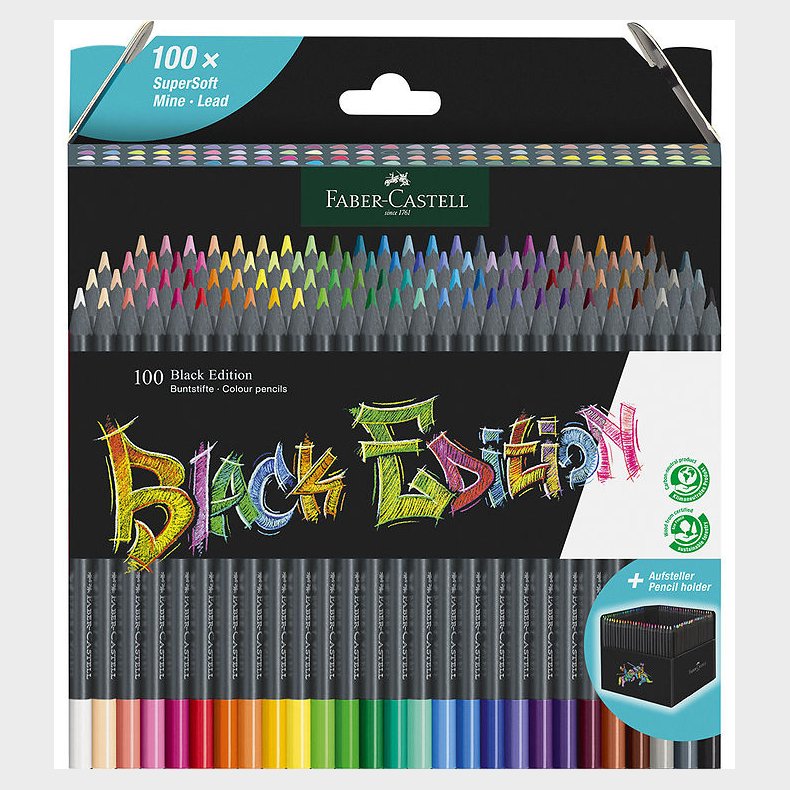 Faber-Castell Farveblyanter - Trekantet - Black Edition - 100 St