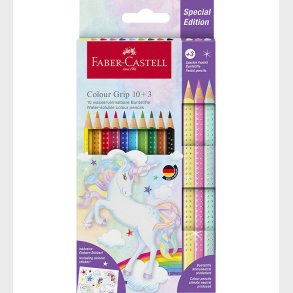 Faber-Castell Farveblyanter - Trekantet - Grip Unicorn - 10+3 st