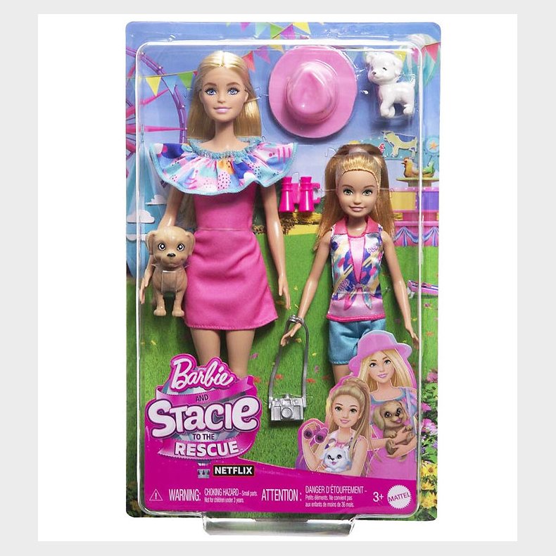 Barbie Dukkest - 30 cm - Stacie og Barbie m. Hunde