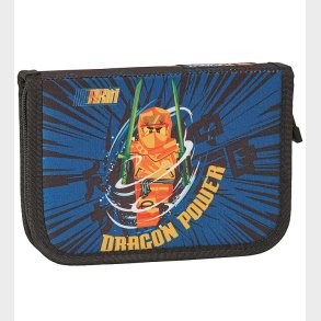 LEGO Ninjago Penalhus m. Indhold - Sort/Bl m. Print