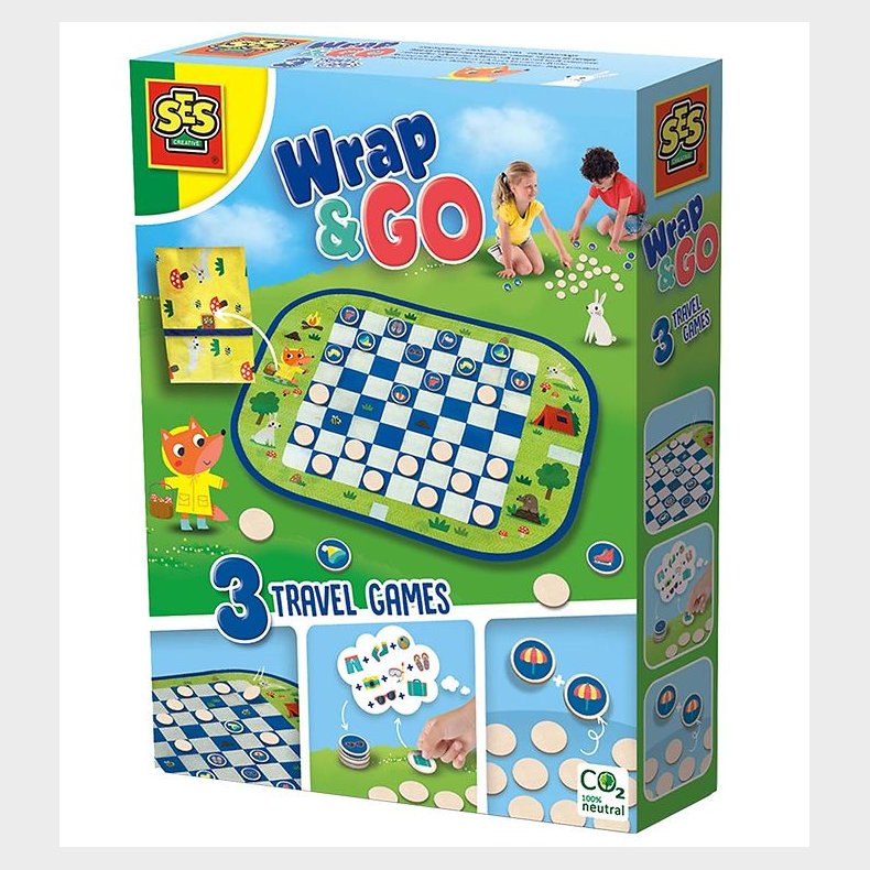 SES Creative Spil - Dam Og Huskespil I Rejsetaske