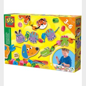 SES Creative Perler - Lav Dyr Med Snrebnd Og Perler