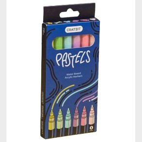 Crateit Tuscher - 1mm - 6 stk. - Pastels