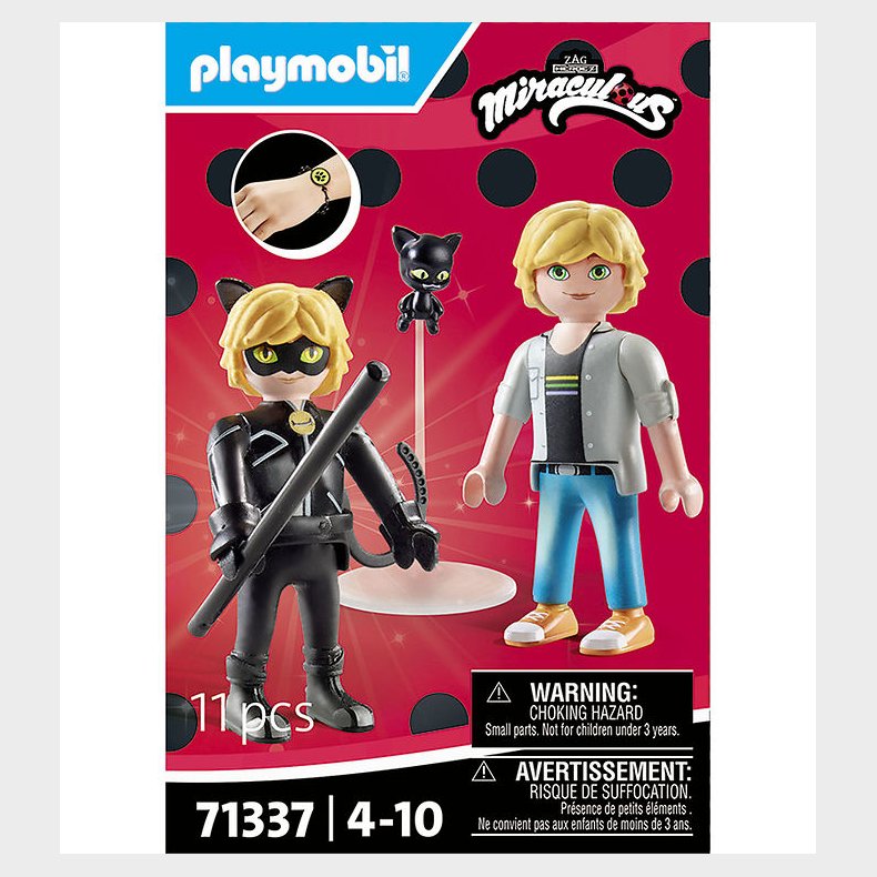 Playmobil Miraculous - Adrien &amp; Cat Noir - 11 Dele - 71337