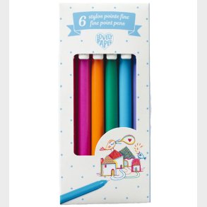 Djeco Kuglepenne - 6 stk. - Gel - Pointe Fine 0,7