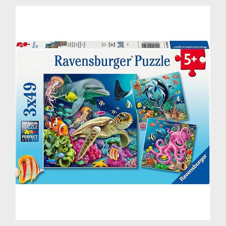Ravensburger Puslespil - 3x49 Brikker - Under Water