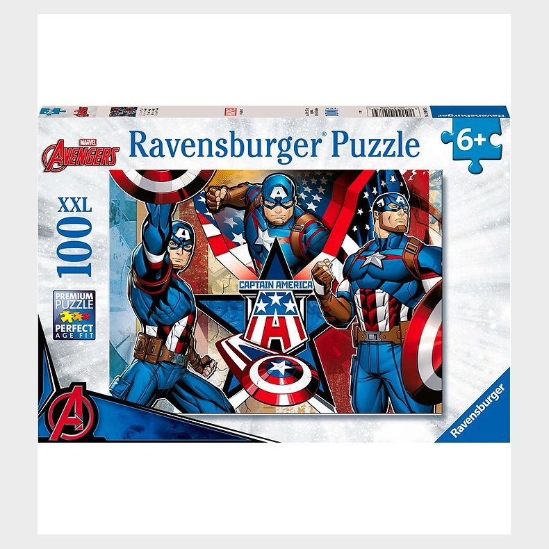 Ravensburger Puslespil - 100 Brikker - Marvel Captain America