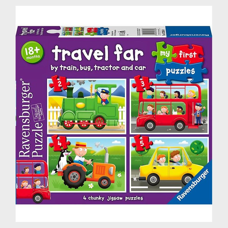 Ravensburger Puslespil - My First - 4 Forskellige - Travel Far