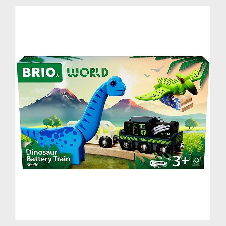 BRIO World Batteridrevet Tog Med Dinosaur m. Lyd og Lys - 5 Dele