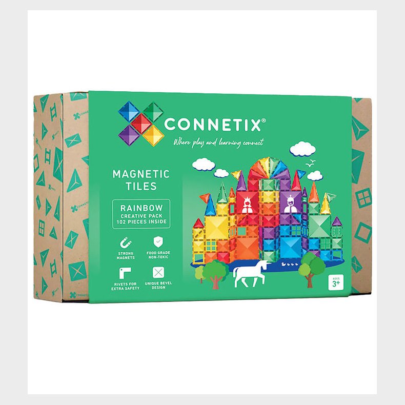 Connetix Magnetst - 102 Dele - Rainbow Creative Pack