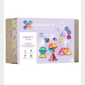 Connetix Magnetst - 48 Dele - Pastel Shape Expansion Pack