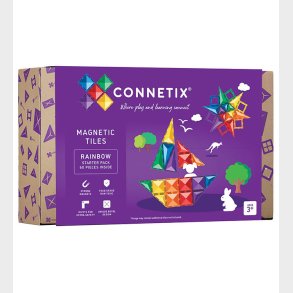 Connetix Magnetst - 60 Dele - Rainbow Starter Pack