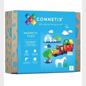 Connetix Magnetst - 24 Dele - Rainbow Motion Pack