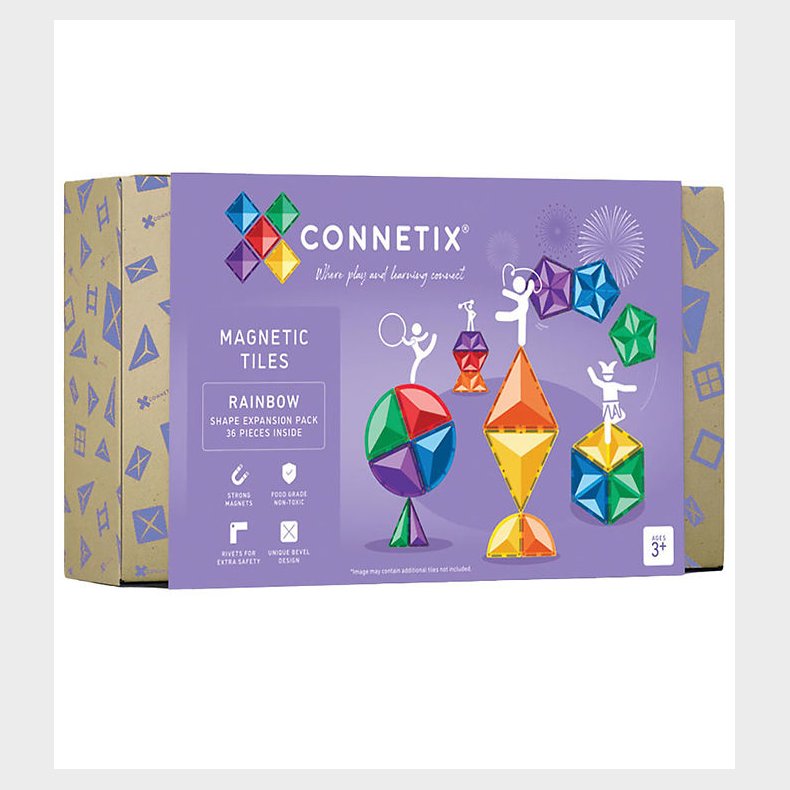 Connetix Magnetst - 36 Dele - Rainbow Shape Expansion Pack