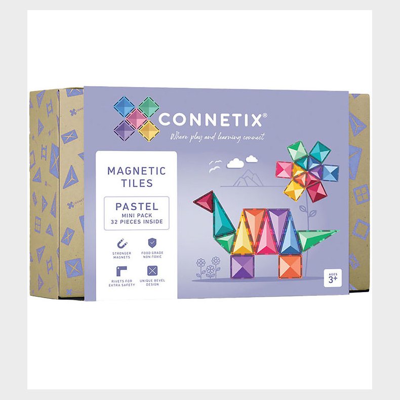 Connetix Magnetst - 32 Dele - Pastel Mini Pack