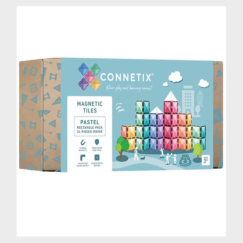 Connetix Magnetst - 24 Dele - Pastel Rectangle