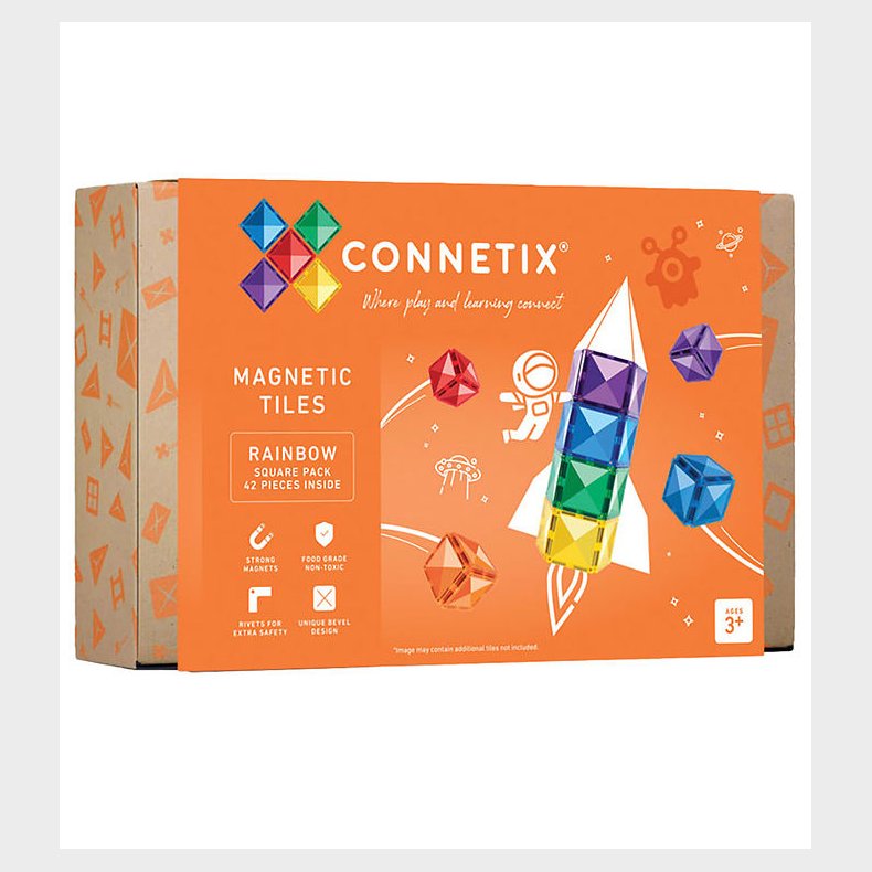 Connetix Magnetst - 42 Dele - Rainbow Square