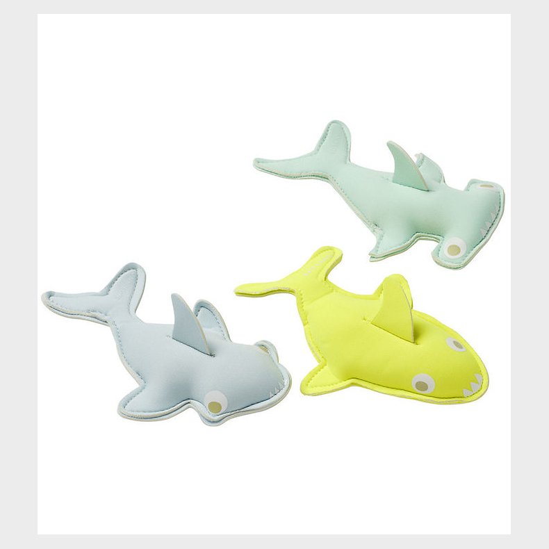 SunnyLife Dykkervgte - 3-pak - Salty The Shark - Aqua Neon Yell
