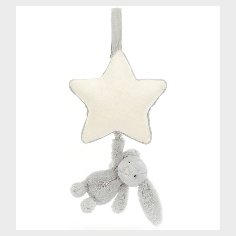 Jellycat Musikuro m. Stjerne - Bashful Bunny - Silver