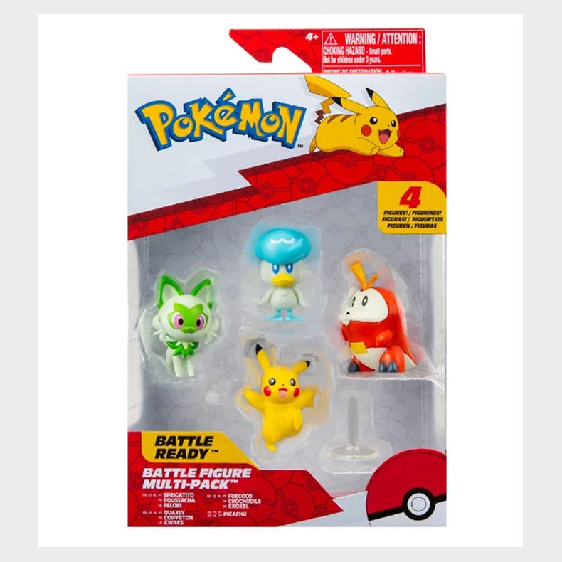 Pok&eacute;mon Figurer - 4-pak - Battle Figure - Pikachu/Sprigatito/Fue