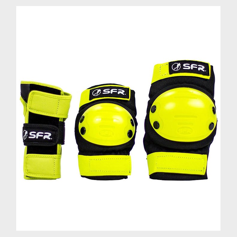 SFR Beskyttelsesst - Youth Ramp Triple Pad Set - Sort/Lime