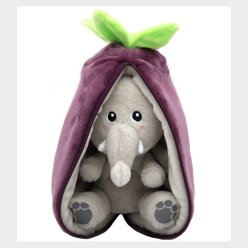 Flipetz Bamse - Velvet The Elephant Eggplant - 20 cm