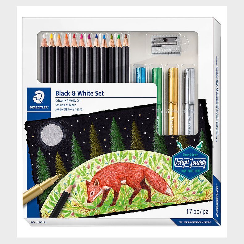 Staedtler Farvest - Sort/Hvid - 17 dele