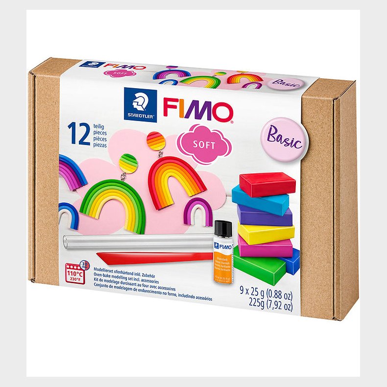 Staedtler FIMO Modellervoks m. Vrktj - Soft - 12 Dele - 9x25 g