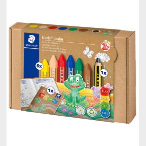 Staedtler Farvekridt m. Aktivitetsbog - Noris Junior - 7 stk.