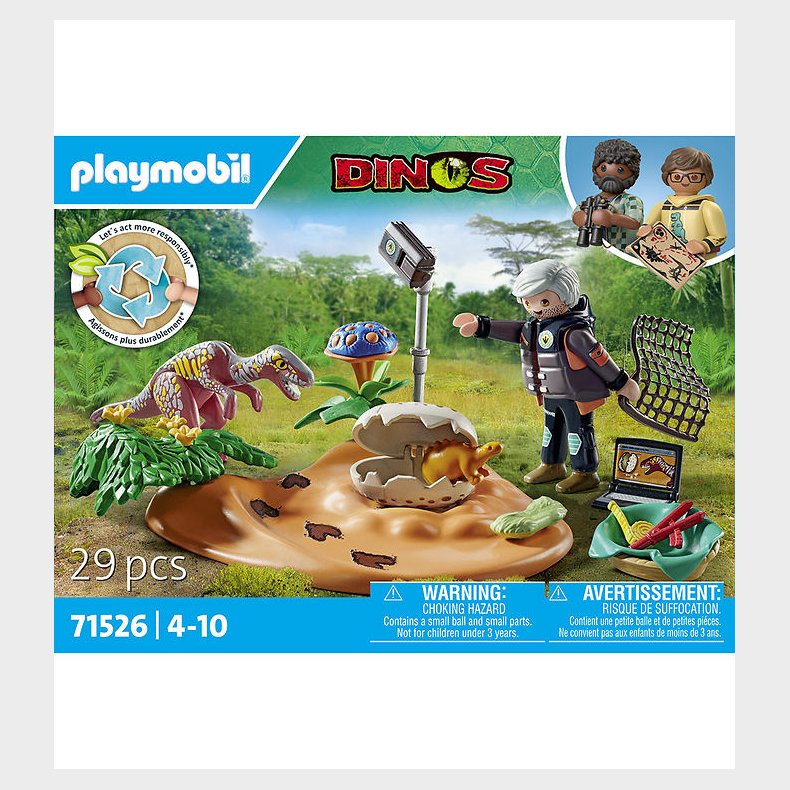 Playmobil Dinos - Stegosaurus Nest With Egg Thief - 71526 - 29 D