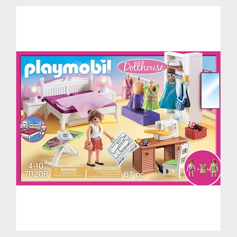 Playmobil Dollhouse - Sovevrelse m. Syhjrne - 70208 - 67 Dele