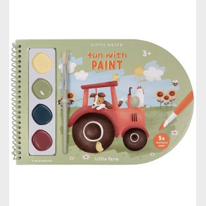 Little Dutch Malebog m. Vandfarver/Pensel - Little Farm