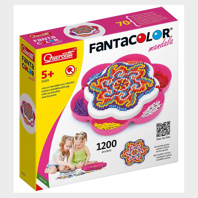 Quercetti Stiftmosaik - FantaColor - Mandala - 1200 Dele - 02101