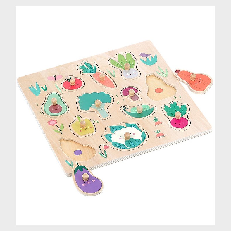 Vilac trpuslespil - 12 Brikker - Grntsager