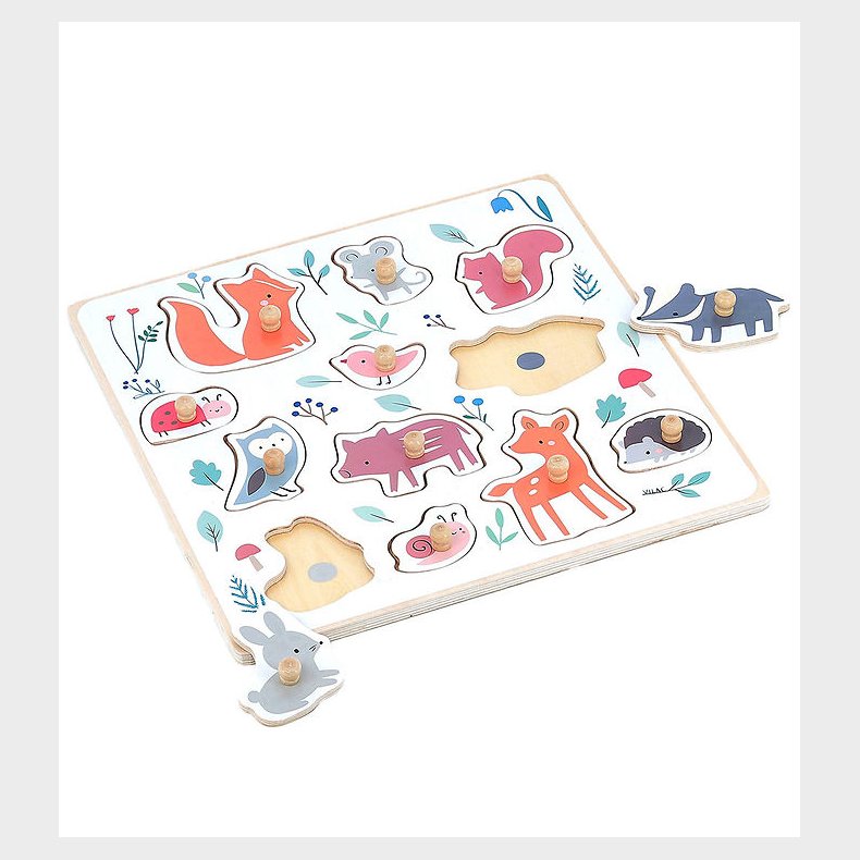 Vilac Trpuslespil - 12 Brikker - Skovens Dyr