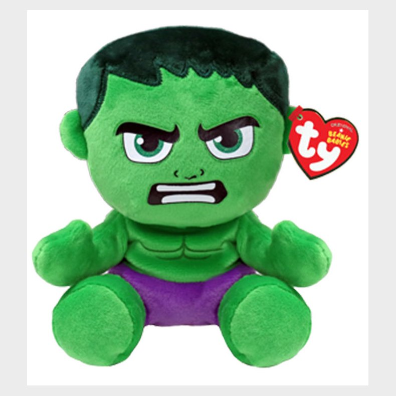 Ty Bamse - Beanie Babies - 18 cm - Marvel Hulk