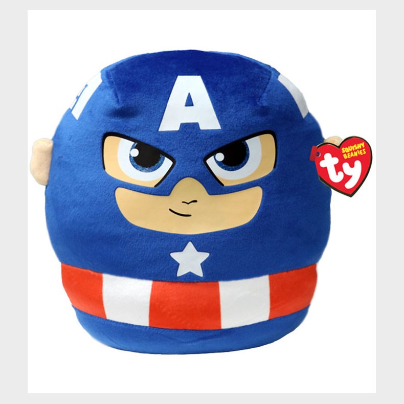 Ty Bamse - Squishy Beanies - 25 cm - Marvel Captain America