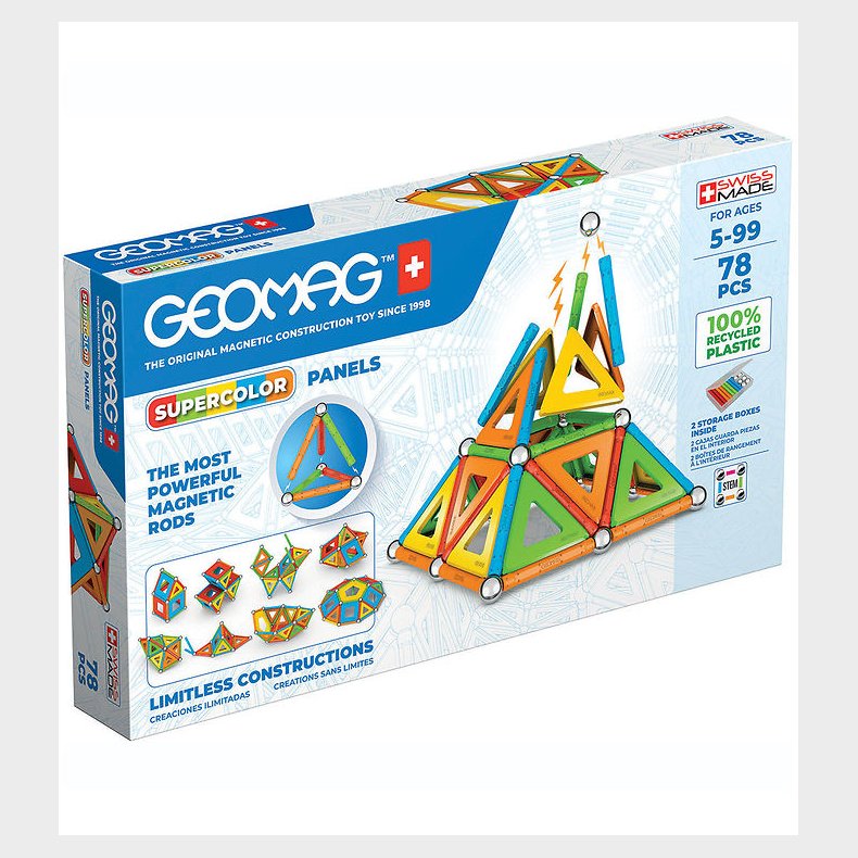 Geomag Magnetst - Supercolor Panels Recycled - 78 Dele