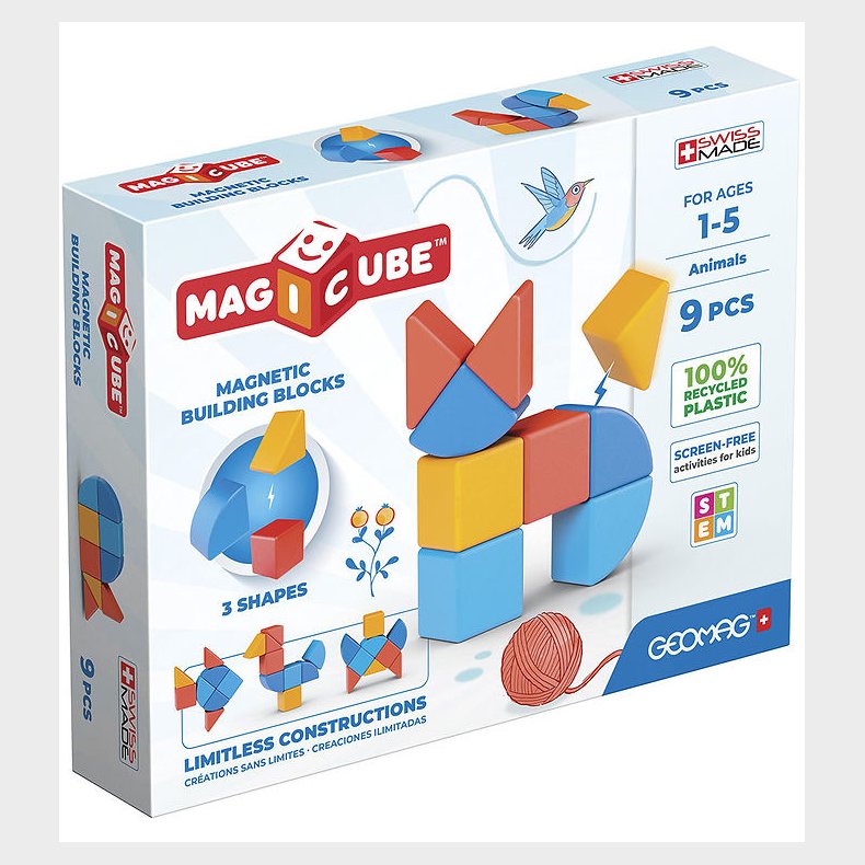 Geomag Magnetst - Magicube Shapes Animal Recycled - 9 Dele